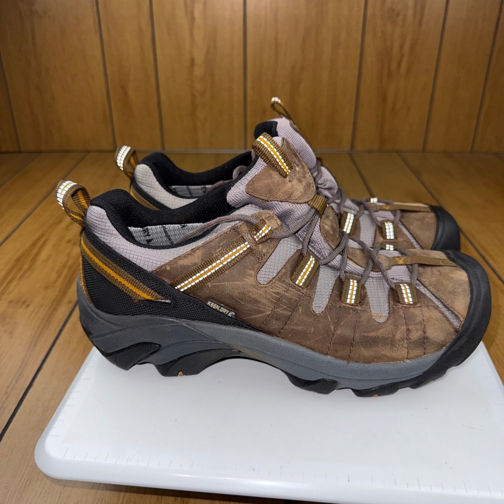 Keen Targhee II Waterproof Hiking Shoes Mens 10 Brown Leather Low Top Trail 0708 - Picture 2 of 16